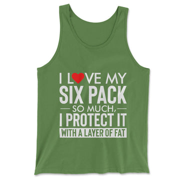 I Love My Six Pack And I Protect It With My Layer Of Fat Men/Unisex Tank in Leaf color